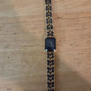Gold and Black Chain Link Watch 18k